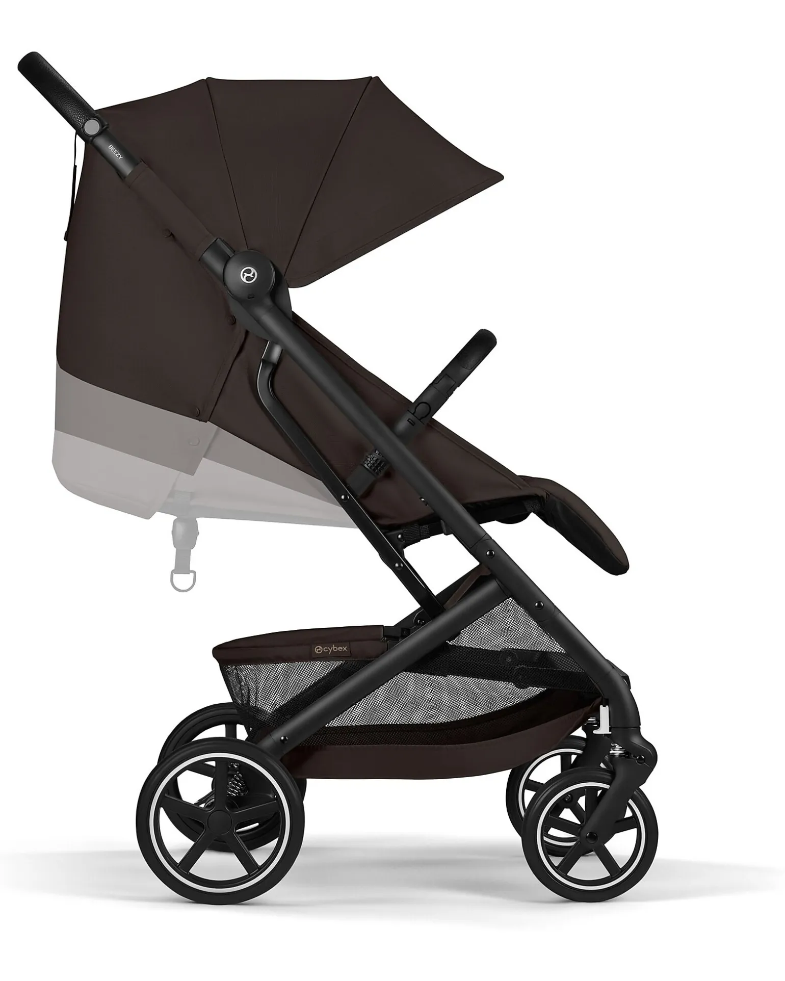Passeggino Beezy - Chocolate Brown - Telaio Nero - Il più Compatto