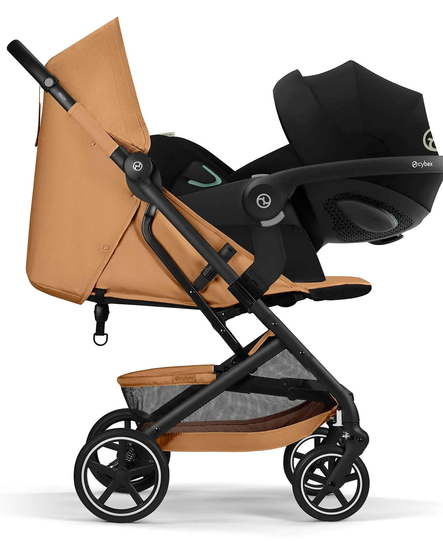 Passeggino Beezy - Cinnamon Yellow - Telaio Nero - Il più Compatto