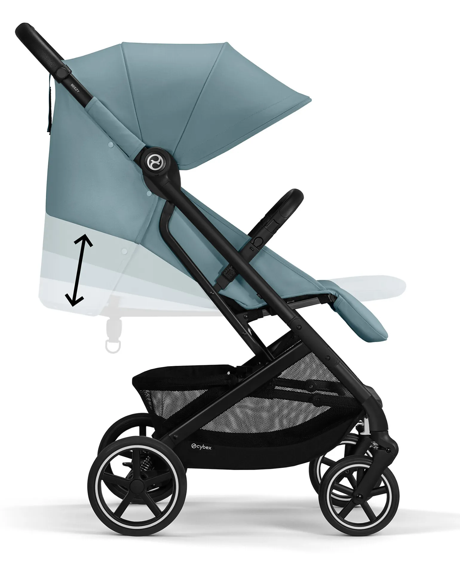 Passeggino Beezy - Stormy Blue - Telaio Nero - Il più Compatto
