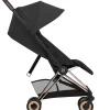 Passeggino Coya - Sepia Black - Telaio Rosegold - Leggero e Ultracompatto