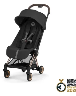 Passeggino Coya - Sepia Black - Telaio Rosegold - Leggero e Ultracompatto