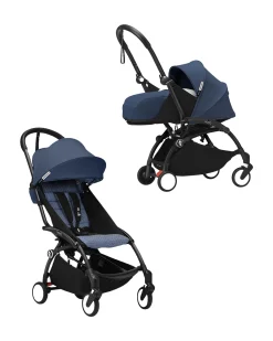 Passeggino Duo YOYO3 Air France Blu - Telaio Nero - Seduta 6+ e Kit Neonati 0+