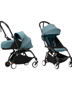 Passeggino Duo YOYO3 Aqua - Telaio Nero - Seduta e Kit Neonato 0+