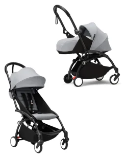 Passeggino Duo YOYO3 Grigio - Telaio Nero - Seduta 6+ e Kit Neonati 0+