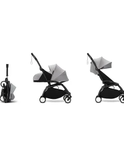 Passeggino Duo YOYO3 Grigio - Telaio Nero - Seduta 6+ e Kit Neonati 0+