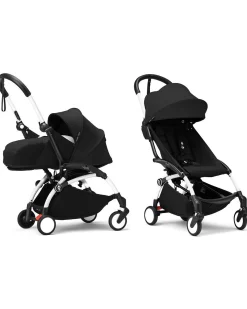 Passeggino Duo YOYO3 Nero - Telaio Bianco - Seduta e Kit Neonato 0+