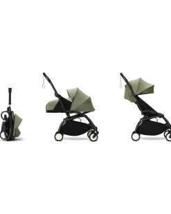 Passeggino Duo YOYO3 Oliva - Telaio Nero - Seduta 6+ e Kit Neonati 0+