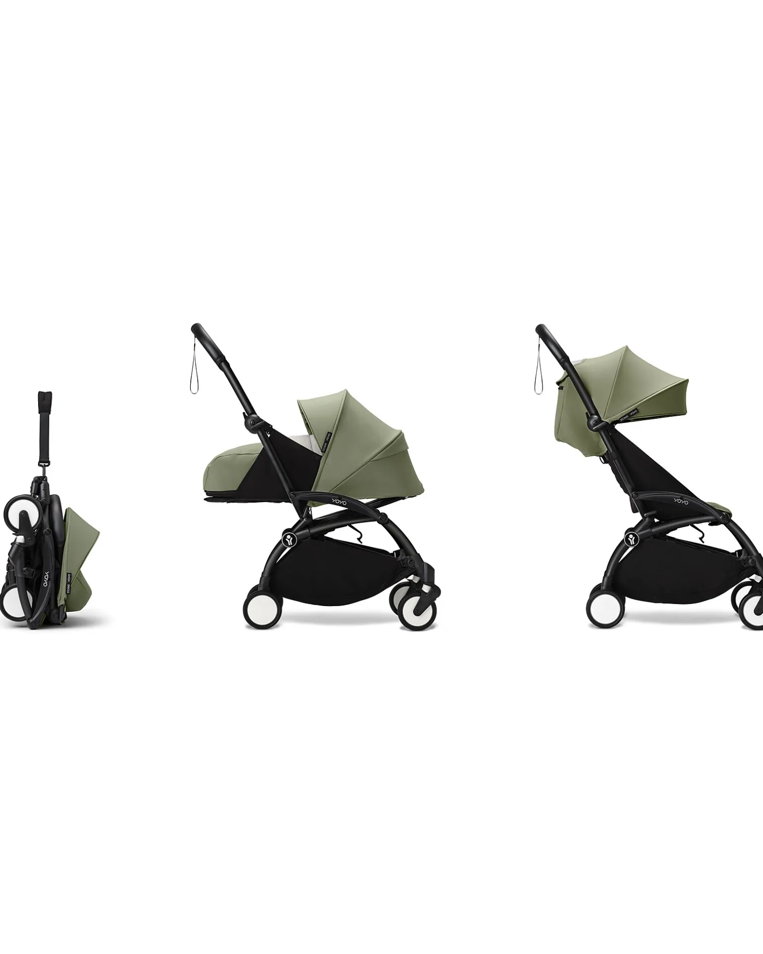 Passeggino Duo YOYO3 Oliva - Telaio Nero - Seduta 6+ e Kit Neonati 0+