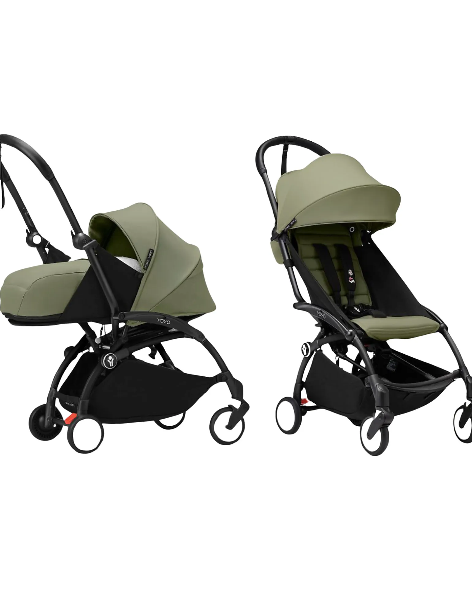 Passeggino Duo YOYO3 Oliva - Telaio Nero - Seduta e Kit Neonato 0+