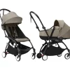 Passeggino Duo YOYO3 Taupe - Telaio Nero + Navicella 0+ e Seduta 6+