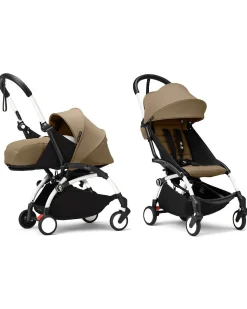 Passeggino Duo YOYO3 - Telaio Bianco + Rivestimento Toffee 6+ kit per neonati 0+