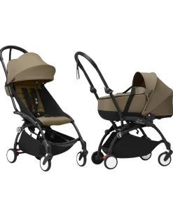 Passeggino Duo YOYO3 Toffee - Telaio Nero + Navicella 0+ e Seduta 6+