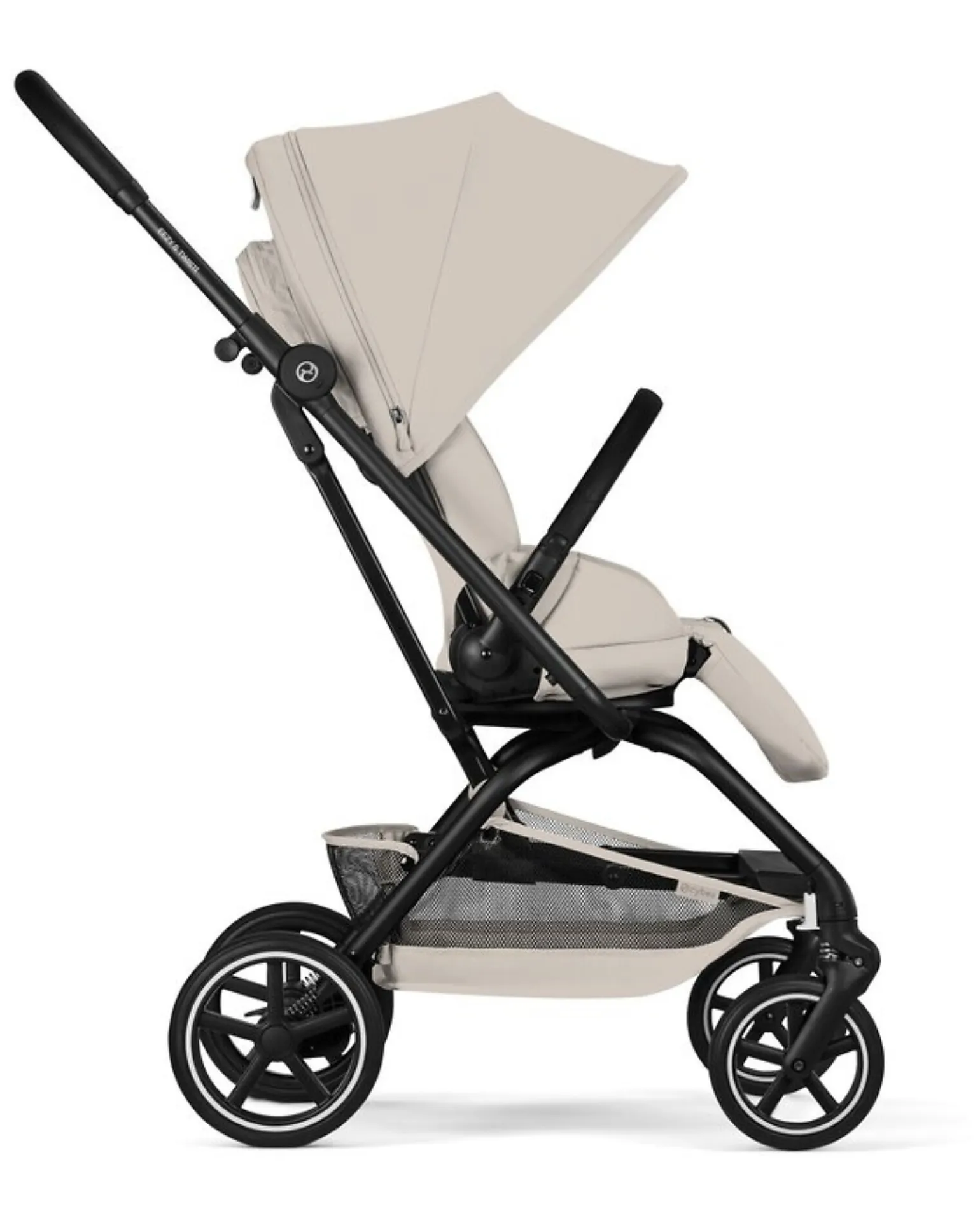 Passeggino Eezy S Twist + 2 - Dune Grey - Telaio Nero - Seduta Rotante a 360°