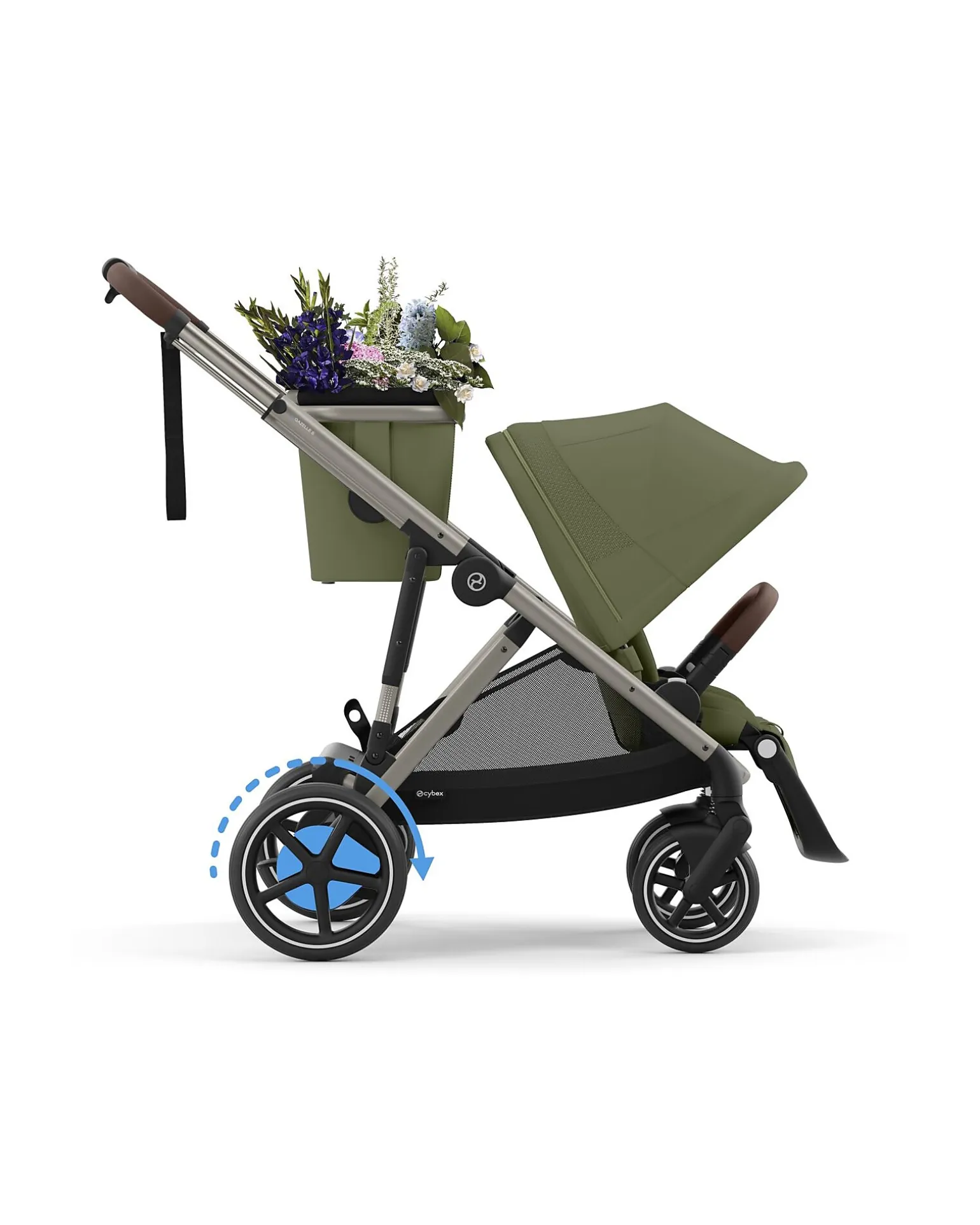 Passeggino Elettrico E-Gazelle S - Moss Green/Khaki - dalla Nascita ai 4 Anni - Multifunzionale