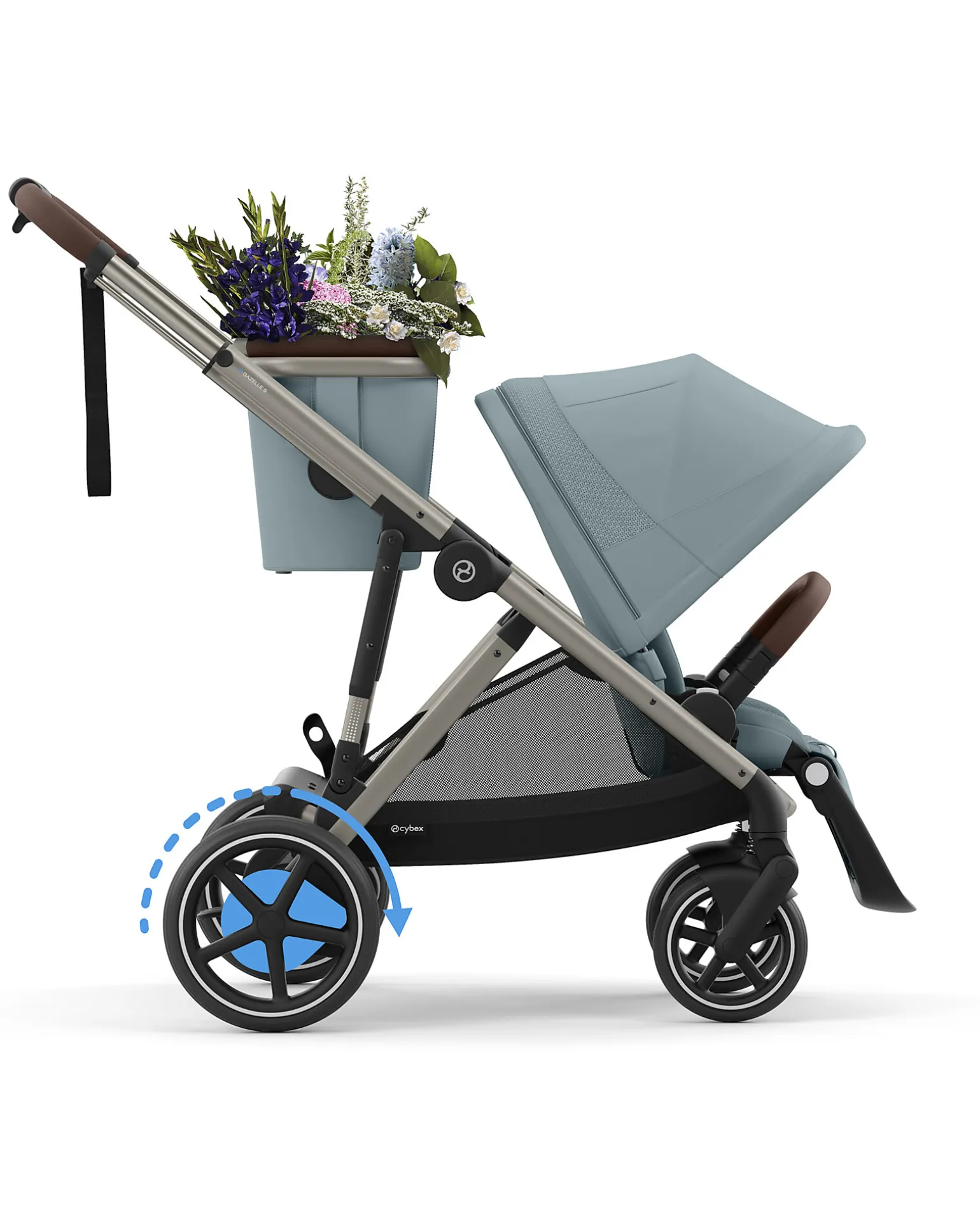 Passeggino Elettrico E-Gazelle S - Stormy Blue/Light Blue - dalla Nascita ai 4 Anni - Multifunzionale