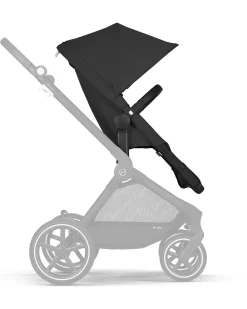Passeggino EOS Lux 2-in-1 con Attacchi Intercambiabili: da Navicella a Seduta - Nero Moon Black - dalla Nascita ai 4 Anni!
