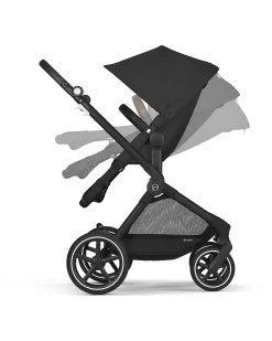 Passeggino EOS Lux 2-in-1 con Attacchi Intercambiabili: da Navicella a Seduta - Nero Moon Black - dalla Nascita ai 4 Anni!