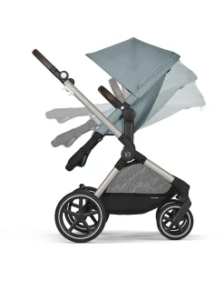Passeggino EOS Lux 2-in-1 con Attacchi Intercambiabili: da Navicella a Seduta - Tortora Sky Blue - dalla Nascita ai 4 Anni!