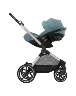 Passeggino EOS Lux 2-in-1 con Attacchi Intercambiabili: da Navicella a Seduta - Tortora Stormy Blue - dalla Nascita ai 4 Anni!