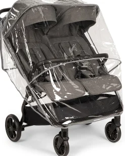 Passeggino Gemellare Trvl Dubl - Caviar - Compatto, Leggero e Doppio