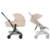 Passeggino 2 in 1 Coya con Navicella - Cozy Beige - Telaio Matt Black - dalla Nascita ai 4 anni