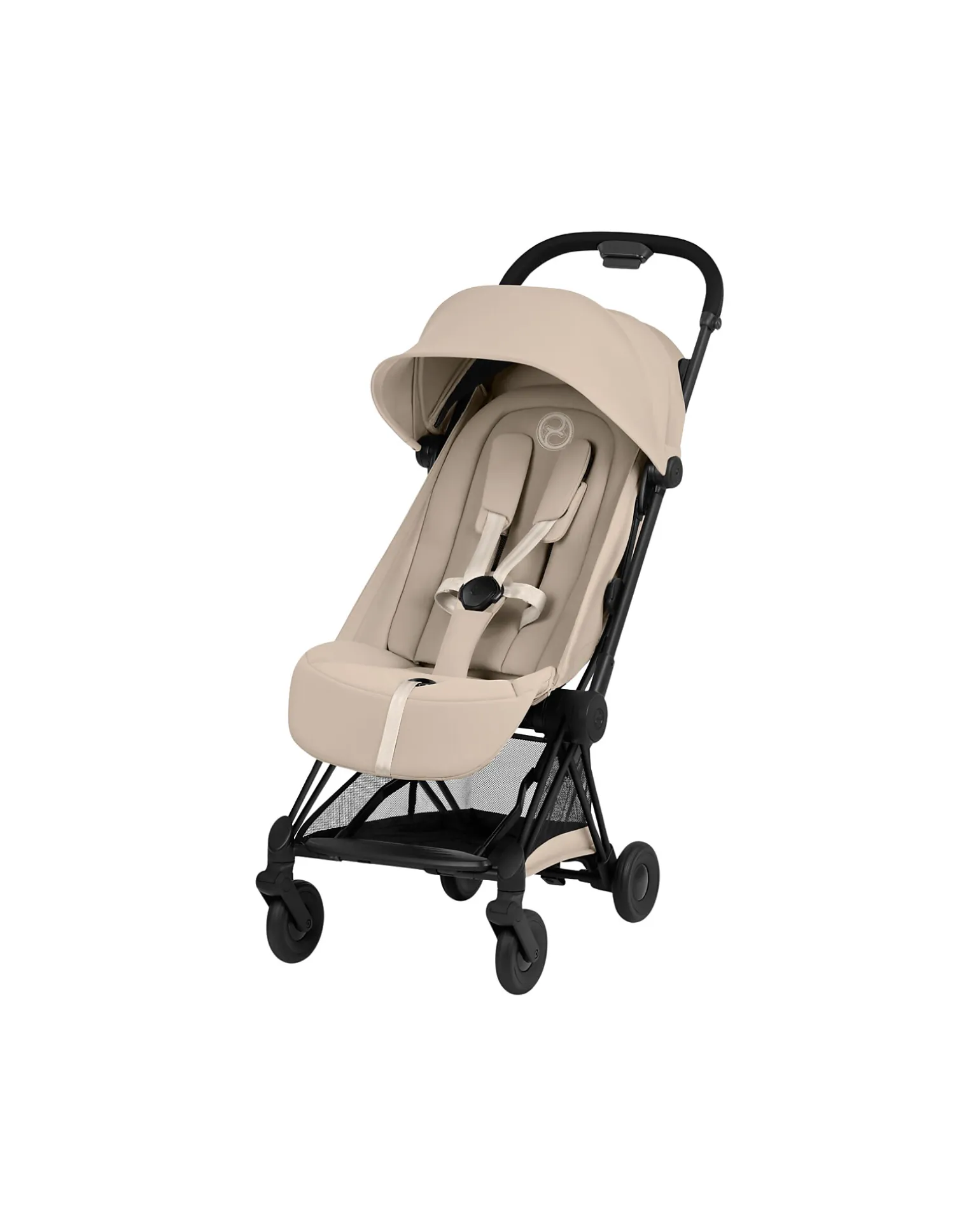 Passeggino 2 in 1 Coya con Navicella - Cozy Beige - Telaio Matt Black - dalla Nascita ai 4 anni