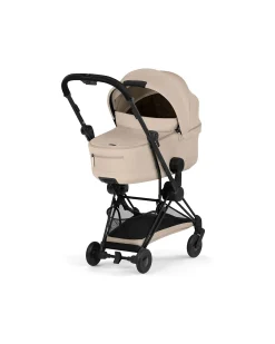 Passeggino 2 in 1 Coya con Navicella - Cozy Beige - Telaio Matt Black - dalla Nascita ai 4 anni