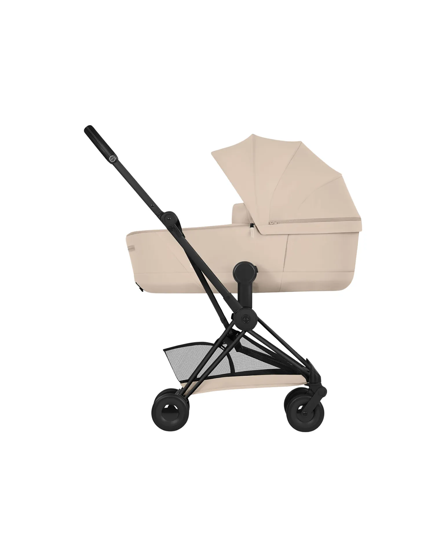 Passeggino 2 in 1 Coya con Navicella - Cozy Beige - Telaio Matt Black - dalla Nascita ai 4 anni