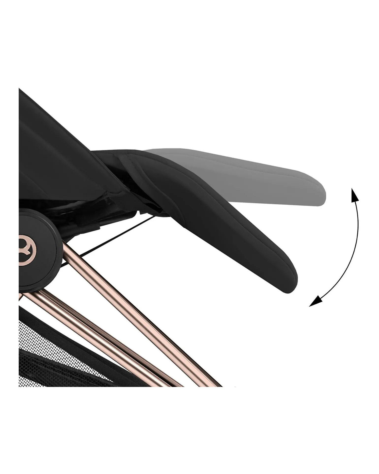 Passeggino 2 in 1 Coya con Navicella - Sepia Black - Tela io Rosegold - dalla Nascita ai 4 anni