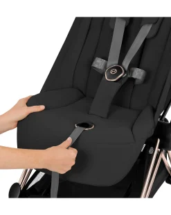 Passeggino 2 in 1 Coya con Navicella - Sepia Black - Tela io Rosegold - dalla Nascita ai 4 anni