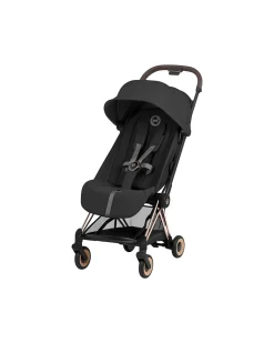 Passeggino 2 in 1 Coya con Navicella - Sepia Black - Tela io Rosegold - dalla Nascita ai 4 anni