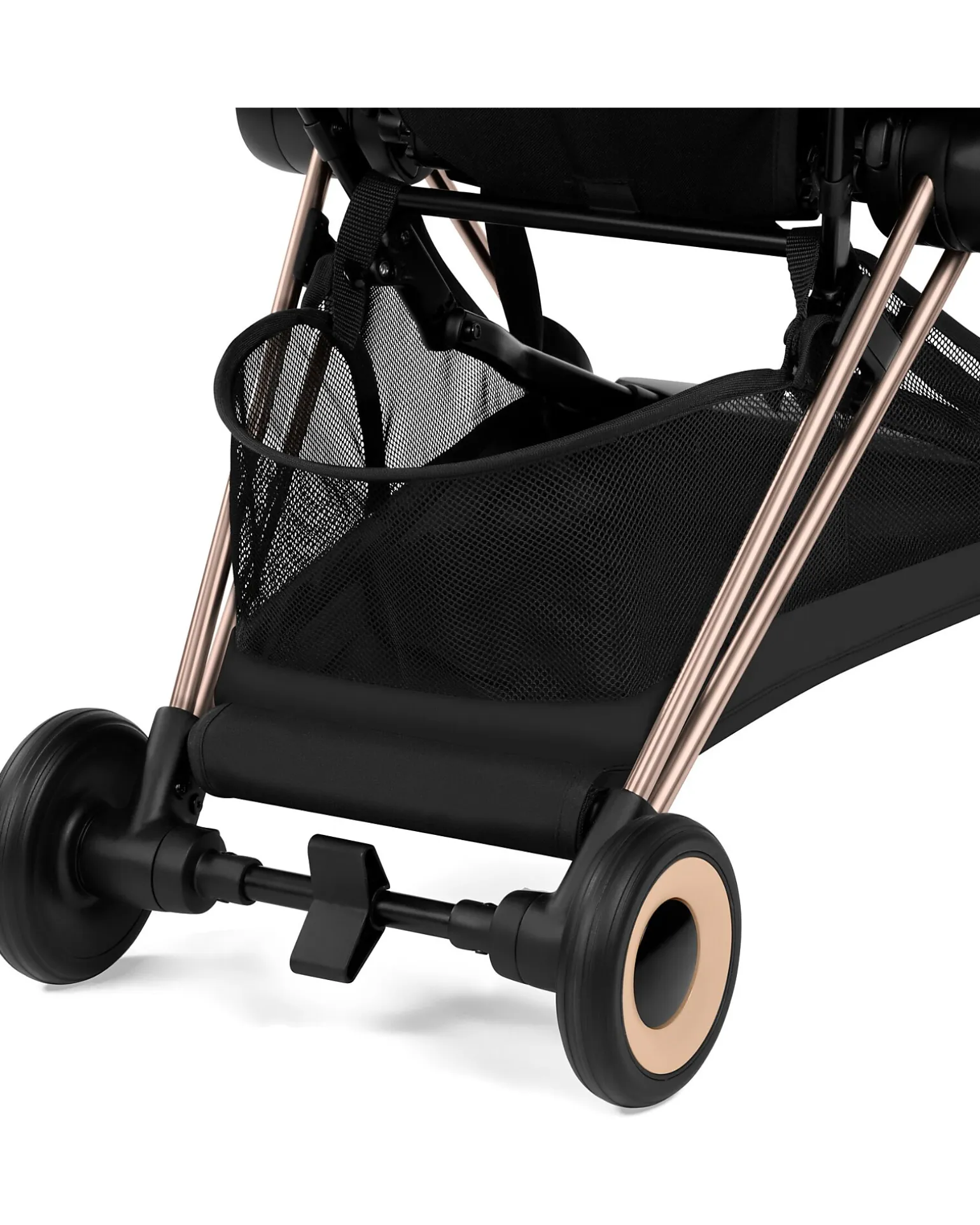 Passeggino 2 in 1 Coya con Navicella - Sepia Black - Tela io Rosegold - dalla Nascita ai 4 anni