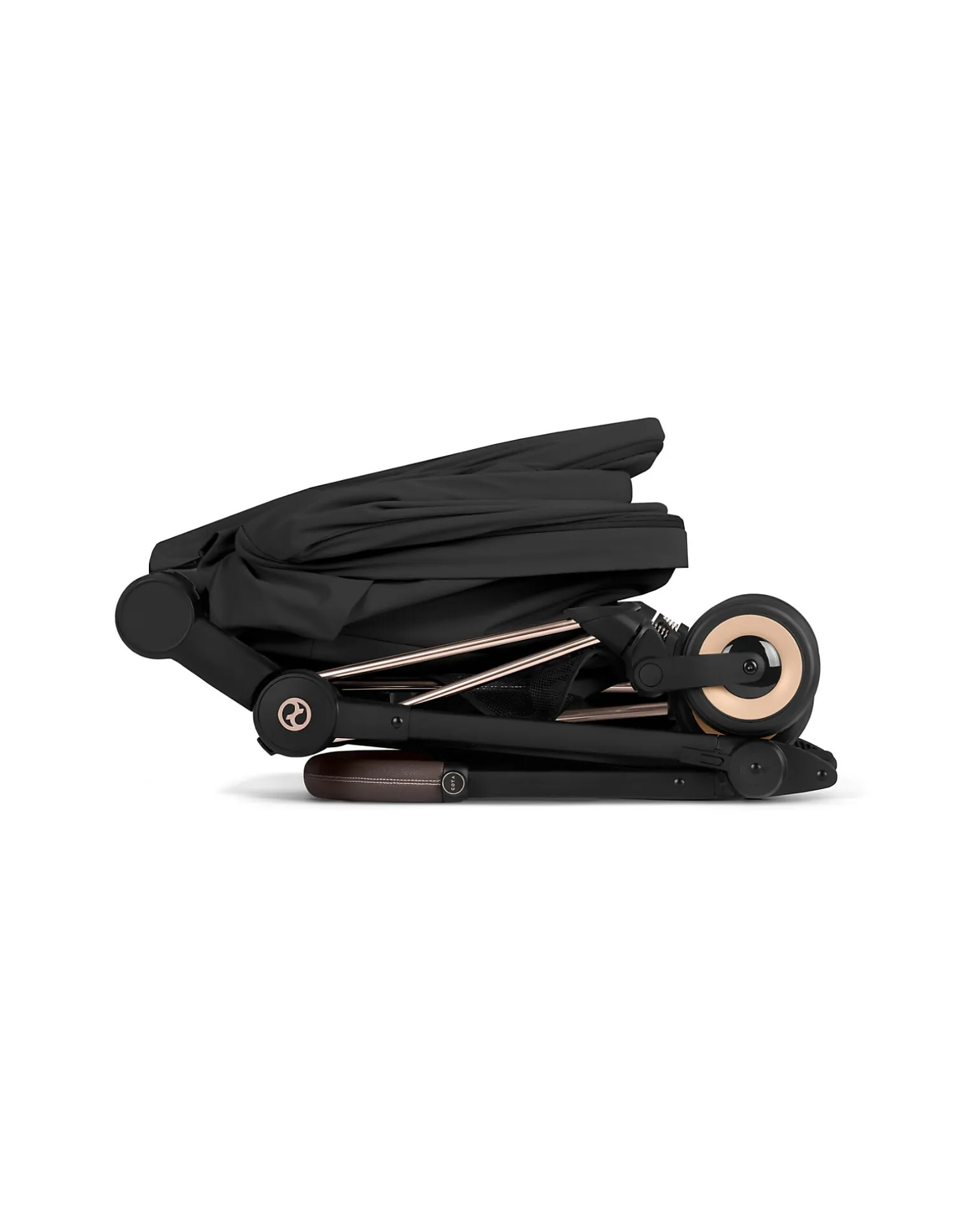 Passeggino 2 in 1 Coya con Navicella - Sepia Black - Tela io Rosegold - dalla Nascita ai 4 anni