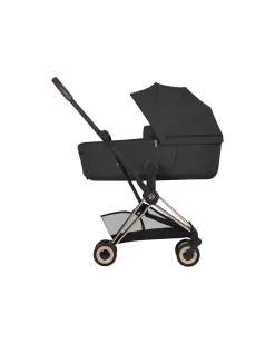 Passeggino 2 in 1 Coya con Navicella - Sepia Black - Tela io Rosegold - dalla Nascita ai 4 anni