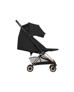 Passeggino 2 in 1 Coya con Navicella - Sepia Black - Tela io Rosegold - dalla Nascita ai 4 anni