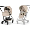 Passeggino Mios Duo Comfort - Telaio Matt Black + Seduta e Navicella Richiudibile Cozy Beige