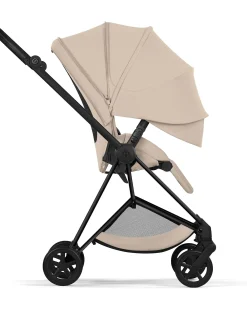 Passeggino Mios Duo Comfort - Telaio Matt Black + Seduta e Navicella Richiudibile Cozy Beige