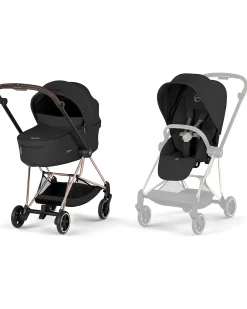 Passeggino Mios Duo Comfort - Telaio Rosegold + Seduta e Navicella Richiudibile Sepia Black