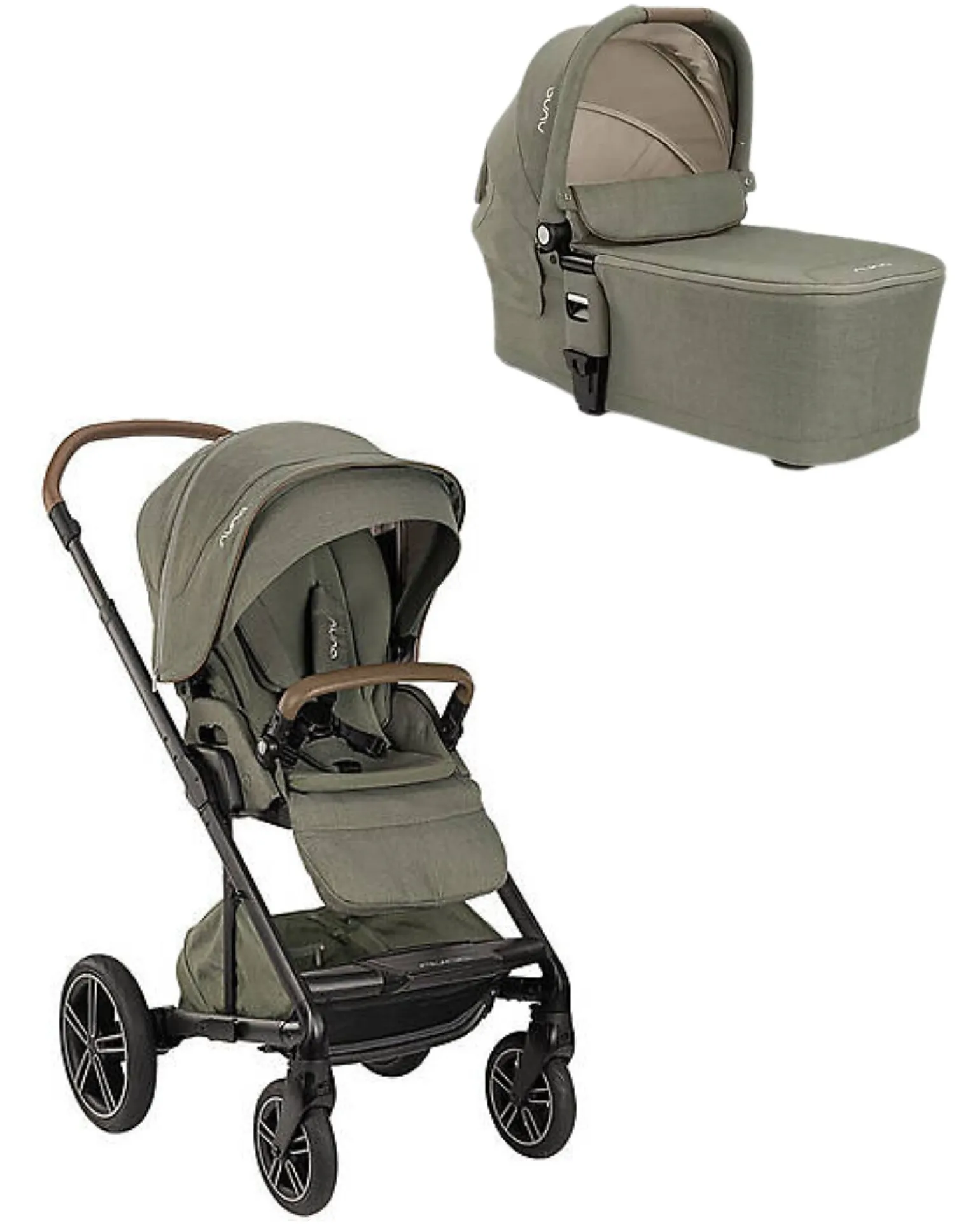Passeggino Mixx Next + Navicella per Passeggino Mixx Next - Pine - Chcocolate - Si Collegano Con Un Click