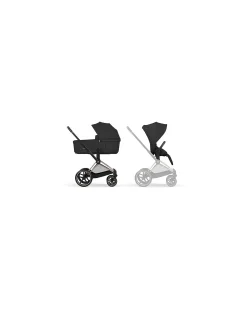Passeggino Priam Duo Comfort - Telaio Rosegold + Seduta e Navicella Richiudibile Sepia Black