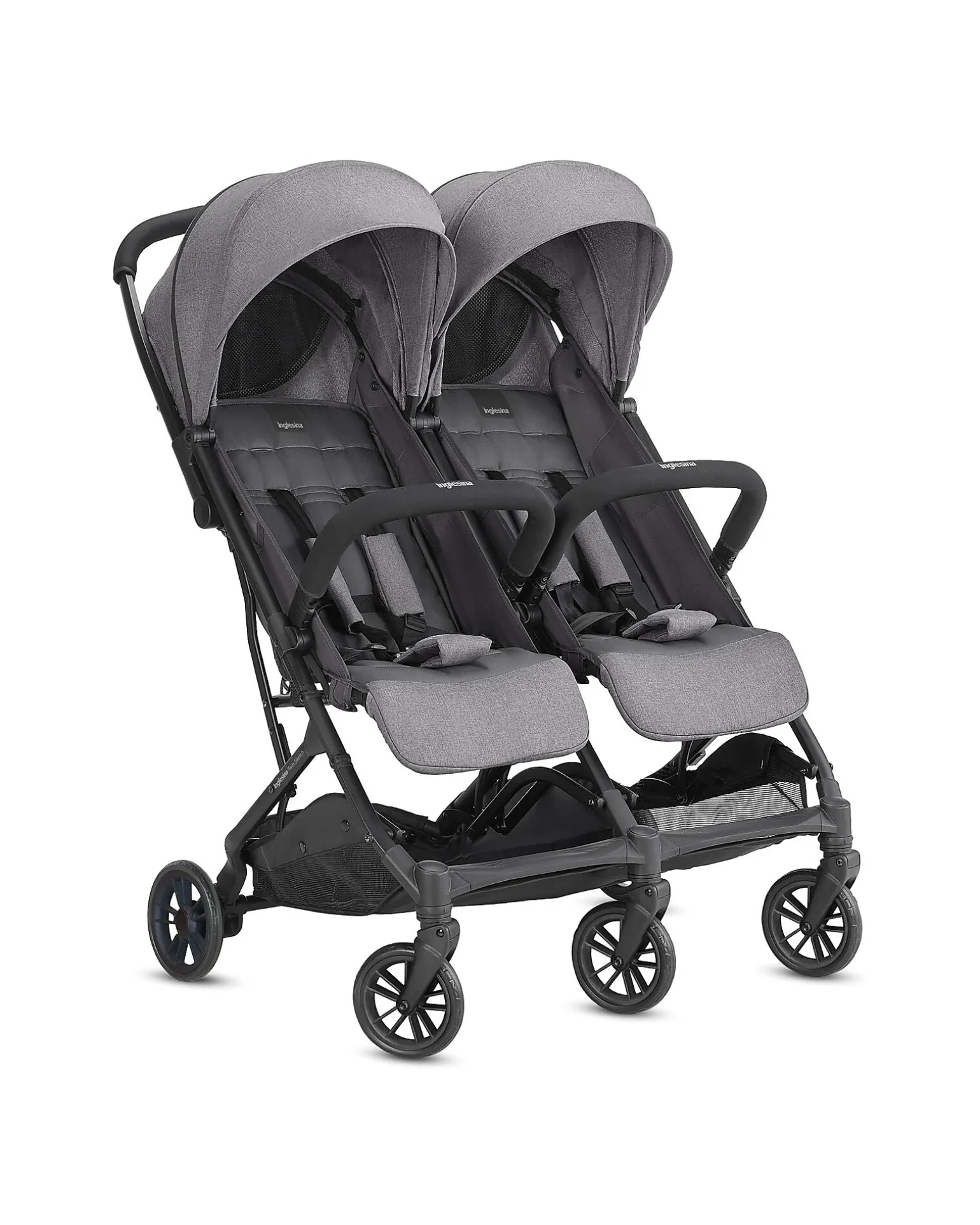 Passeggino Twin Sketch - Nero e Grigio - Per Gemelli o Fratellini Vicini di Età
