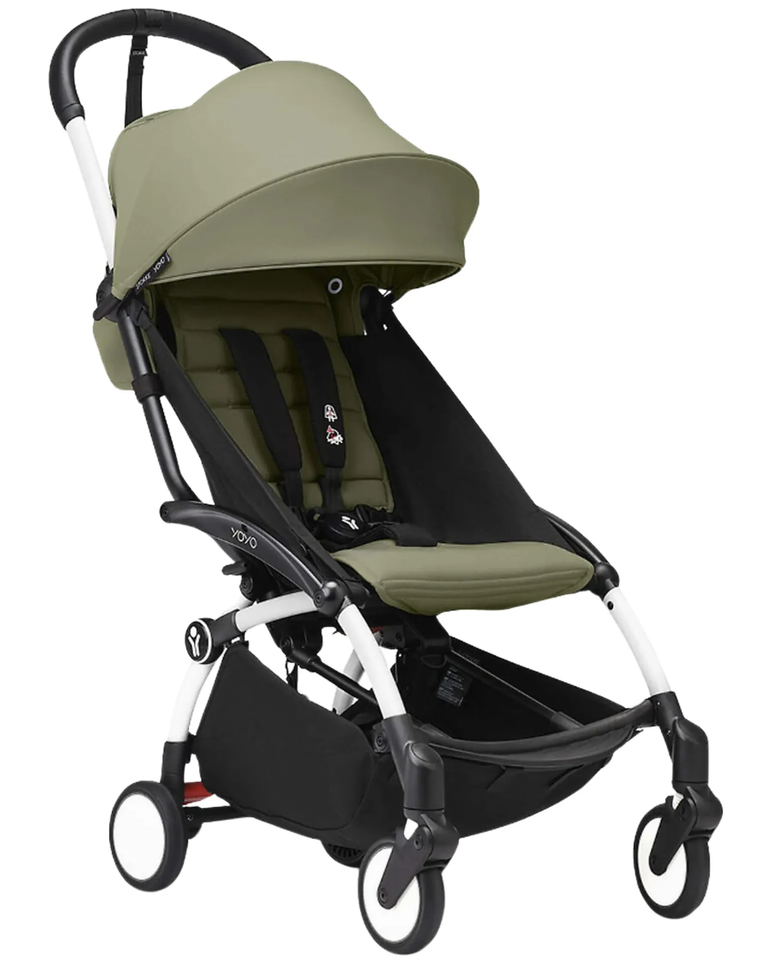 Passeggino YOYO3 Telaio Bianco e Seduta Olive - Dai 6 Mesi