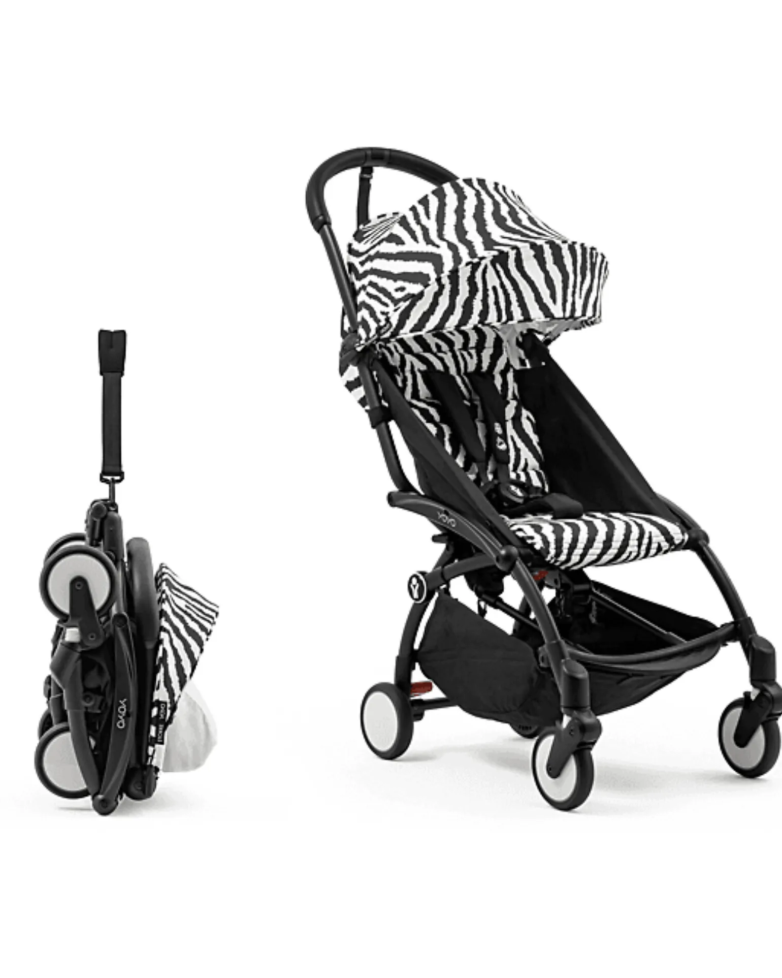 Passeggino YOYO3 Telaio Nero e Seduta Zebra - Dai 6 Mesi