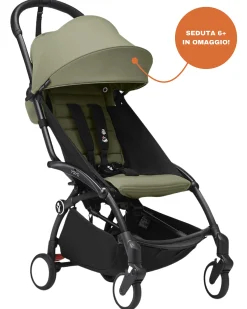 Passeggino YOYO3 Telaio Nero e Seduta Olive - Dai 6 Mesi