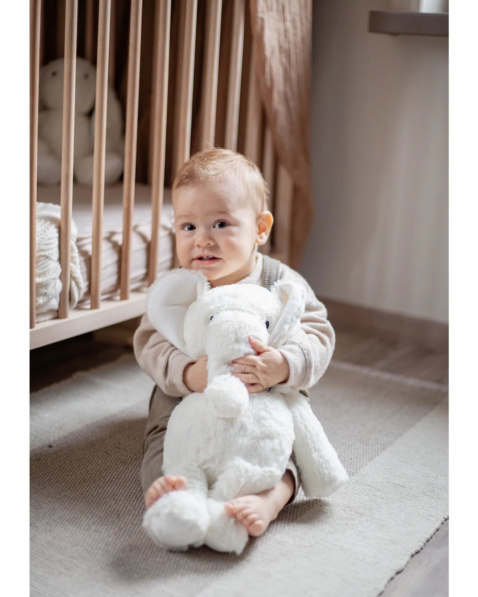 Peluche Elly L'Elefante - Avorio - Grande - 34 cm