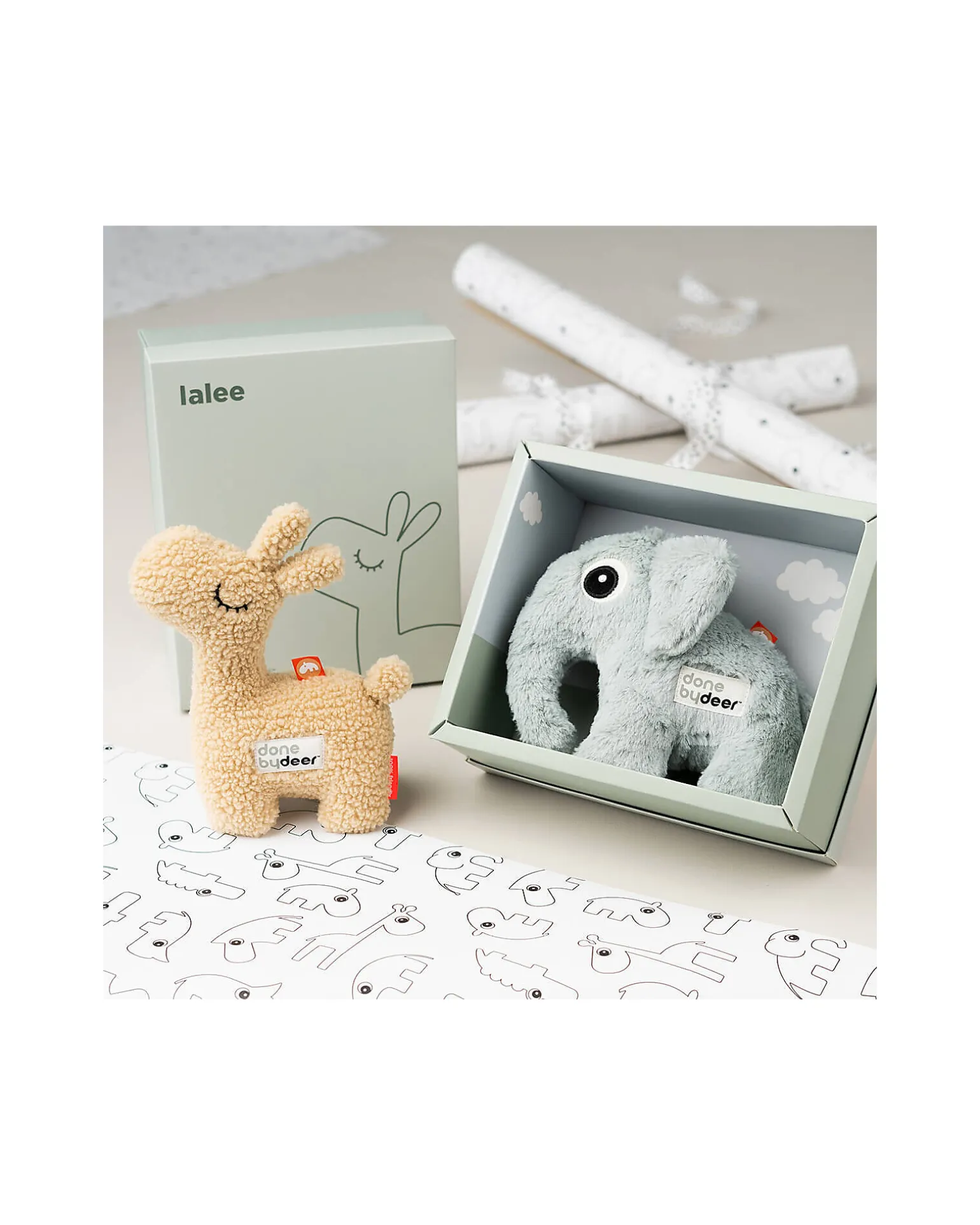 Peluche - Elphee l'Elefante - Blu - Confezione Regalo - 6m+