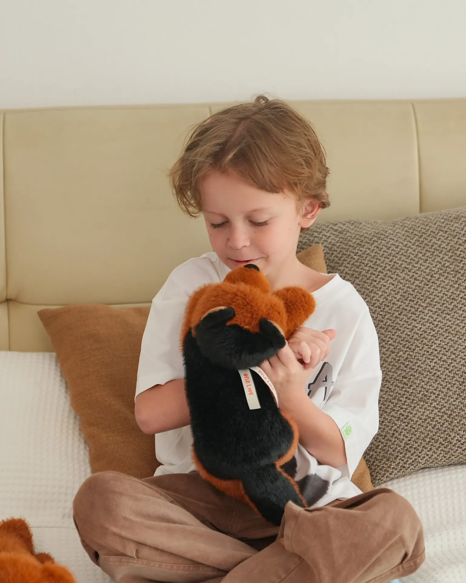 Peluche Rex Ponderato il Pastore Tedesco - il Peluche che ti Abbraccia - 37 x 13 x 15 cm - 100% Materiali Riciclati