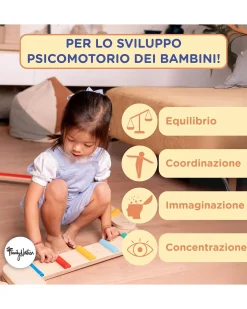 Percorso Sensoriale di Equilibrio Montessori - Sviluppo Psicomotorio - 2+ anni - in Legno
