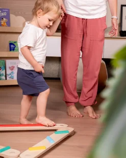 Percorso Sensoriale di Equilibrio Montessori - Sviluppo Psicomotorio - 2+ anni - in Legno