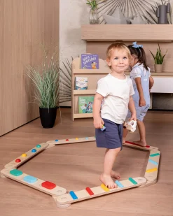 Percorso Sensoriale di Equilibrio Montessori - Sviluppo Psicomotorio - 2+ anni - in Legno